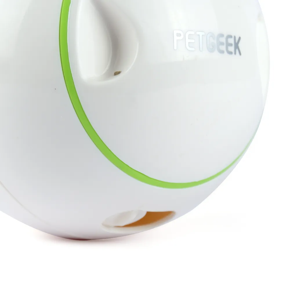 Pet Geek Foodie Orb Rolling Ball Treat Toy for Dogs | For Medium Chewers (White)