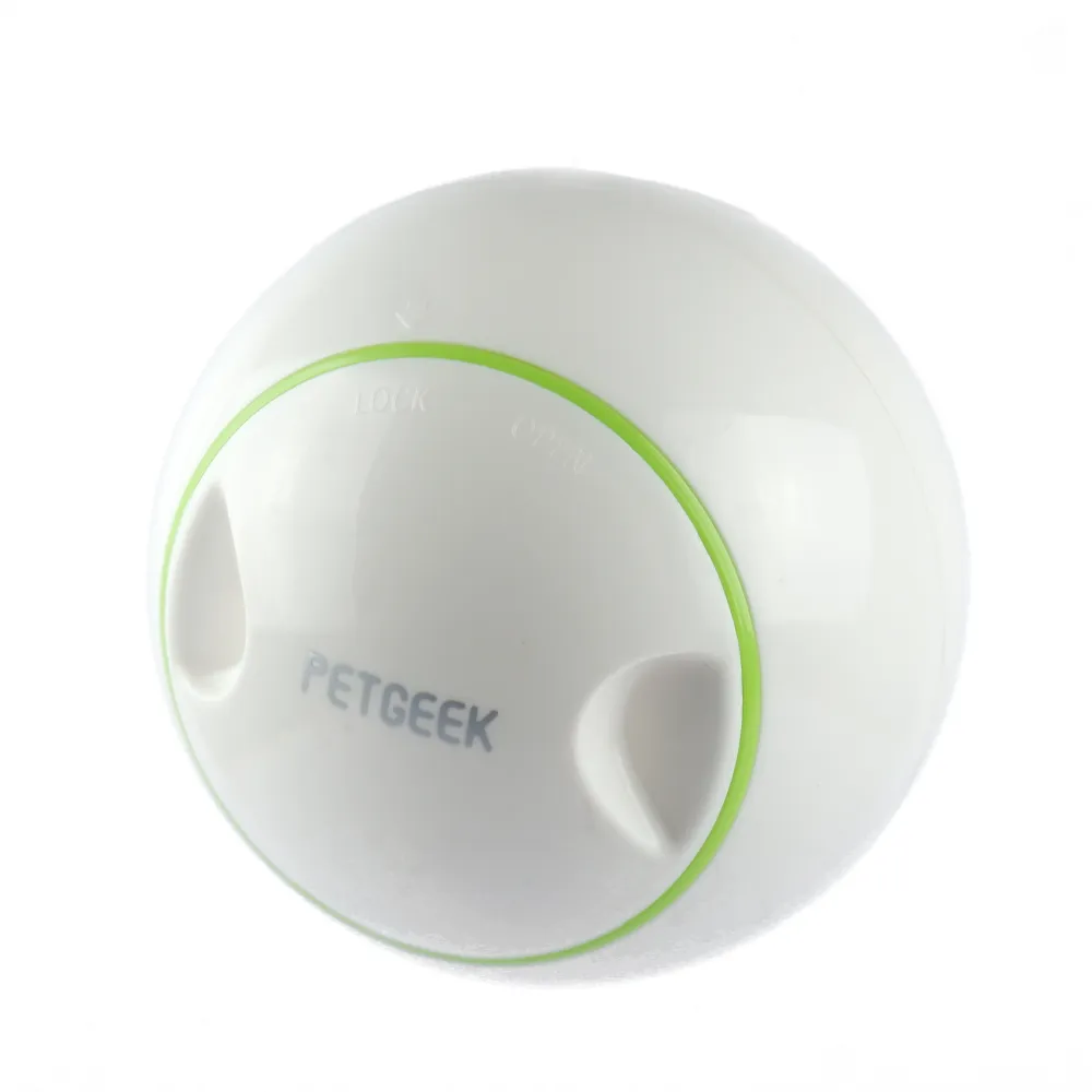 Pet Geek Foodie Orb Rolling Ball Treat Toy for Dogs | For Medium Chewers (White)