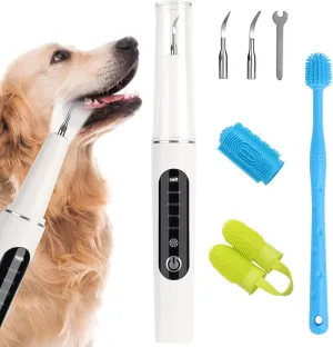 Plaque Remover for Teeth,Dog Teeth Cleaning kit,Tartar Remover for Dog Tooth,5 Modes Ultrasonic Dental Tool Cleaner & Scraper for Pet Tooth with Led Light-White