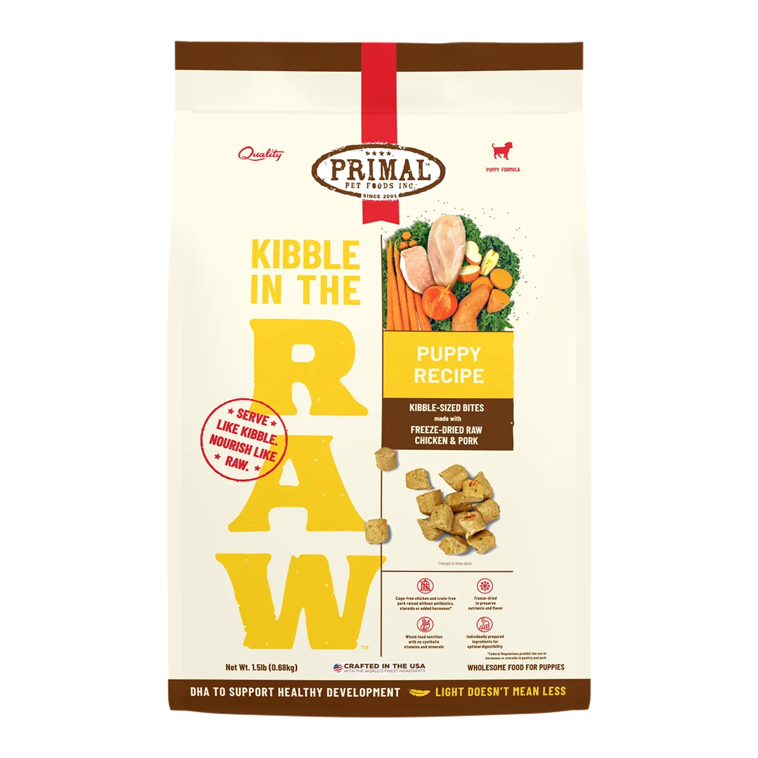 Primal Kibble In The Raw Puppy Recipe, Freeze-Dried Raw Dog Food
