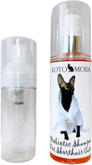 Probiotic Shampoo for Shorthair Cats 120 ml with Foam Pump, Cornish Rex, Devon Rex, Oriental