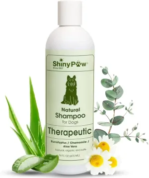 Shiny Paw Dog Shampoo Itchy Skin Relief 16 oz | Hypoallergenic Dog Wash | Eucalyptus, Chamomile & Aloe Vera | Dog Shampoo Sensitive Skin & Smelly Dogs | Made in USA