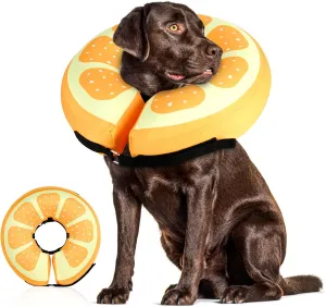 Sivomens Inflatable Dog Cone Collar, Comfortable Dog Donut Collar After Surgery Prevents Licking Wounds Washable Doggie Neck Cone Alternative for Small Medium Large Dogs, XL(18"-24")