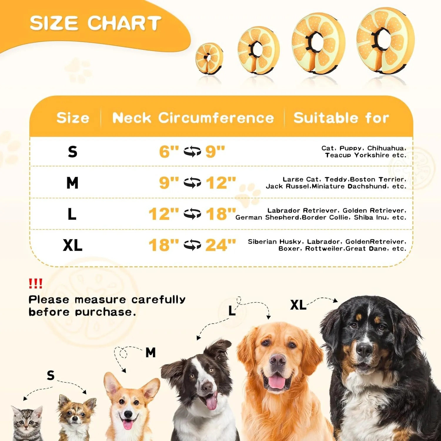 Sivomens Inflatable Dog Cone Collar, Comfortable Dog Donut Collar After Surgery Prevents Licking Wounds Washable Doggie Neck Cone Alternative for Small Medium Large Dogs, XL(18"-24")