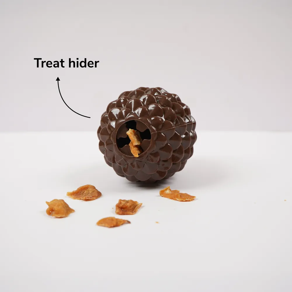 Skatrs Pinecone Treat Dispenser for Dogs (Brown)