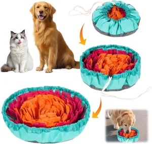 Snuffle Mat for Dogs - Boredom Relief Dog Lick Mat, Dog Educational Toys, Portable for Indoor & Outdoor Use, Encourages Natural Foraging Skills for Cats, Rabbits & DogsRose Red Orange