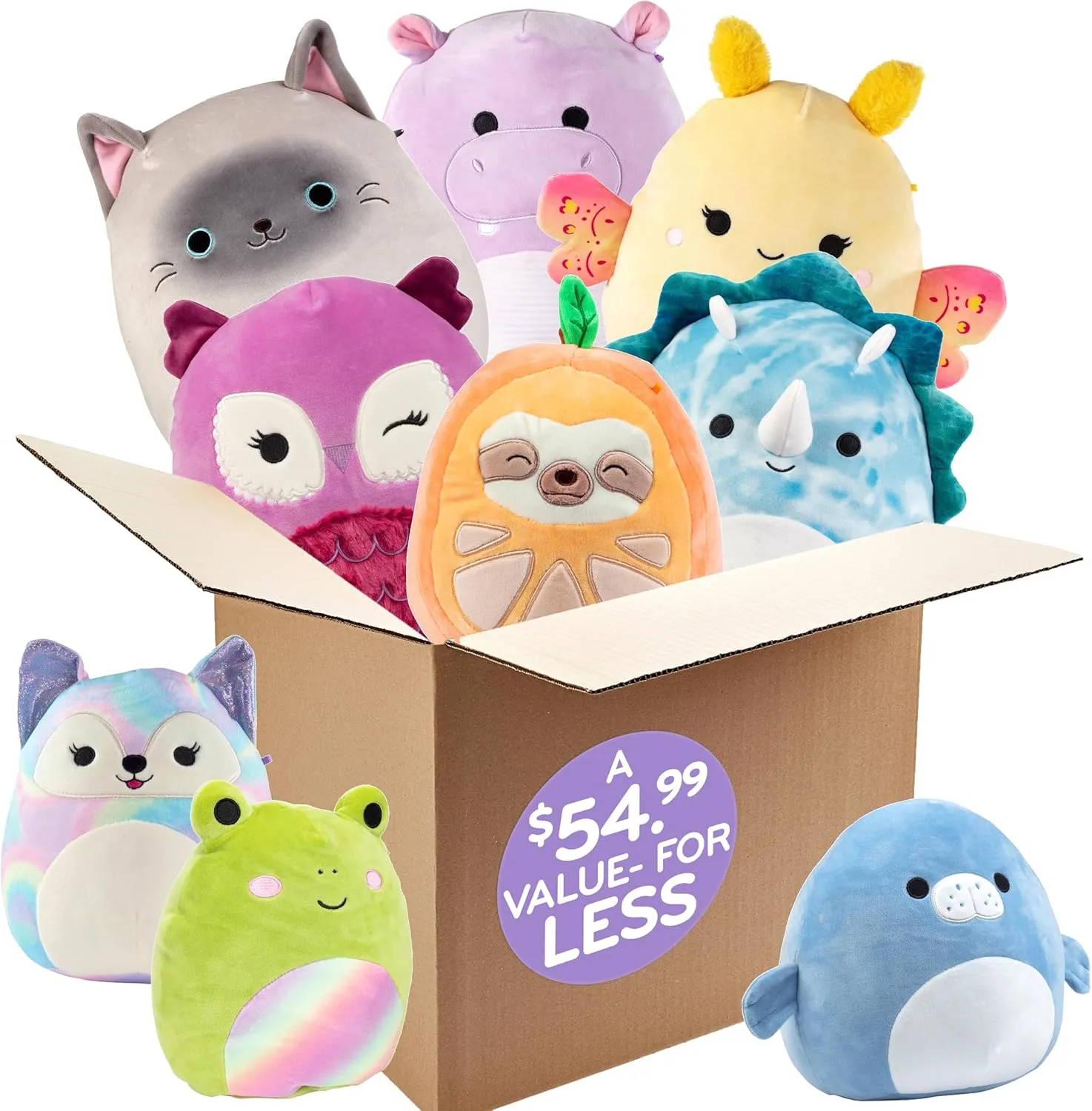 Squishmallows Mystery One 10" & Two 8" 3-Squish Value Pack - Get ONE Jumbo & Two Small Jazwares Plush for Less - Collectible Soft & Squishy Stuffed Animal Toy - Gift Set for Kids, Girls & Boys