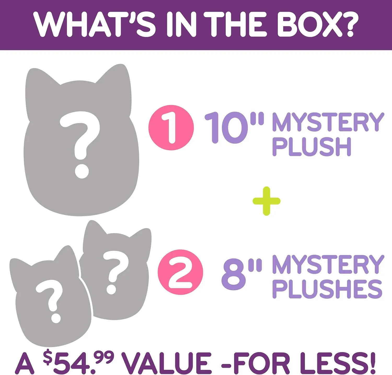 Squishmallows Mystery One 10" & Two 8" 3-Squish Value Pack - Get ONE Jumbo & Two Small Jazwares Plush for Less - Collectible Soft & Squishy Stuffed Animal Toy - Gift Set for Kids, Girls & Boys