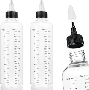 Starfa 2 Pack 8.5oz Hair Oil Applicator Bottles with Graduated Scale,Twist-On Cap&Squeeze Design,PET Plastic Dye Applicator for Scalp,Roots,Hair Color (Empty Refillable Containers)