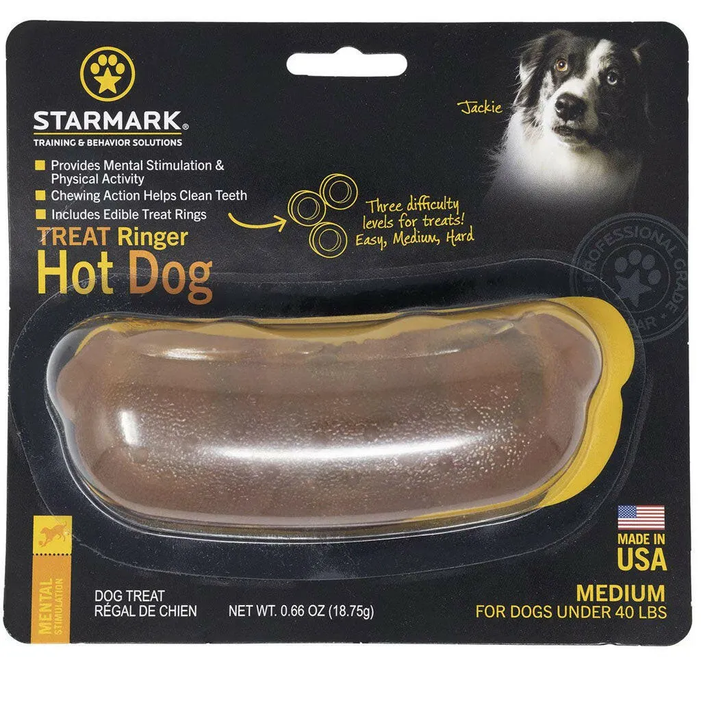 Starmark Treat Ringer Hot Dog Treat Dispenser Dog Toy