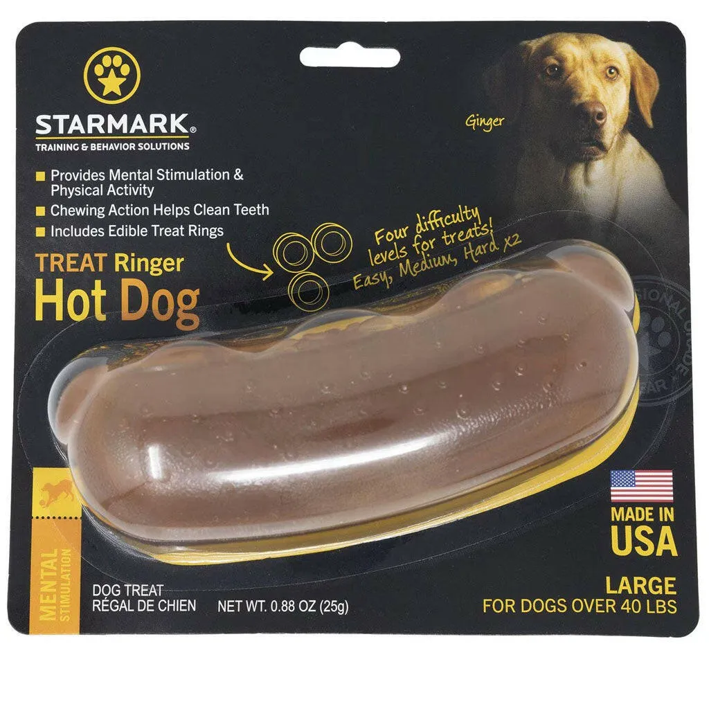 Starmark Treat Ringer Hot Dog Treat Dispenser Dog Toy