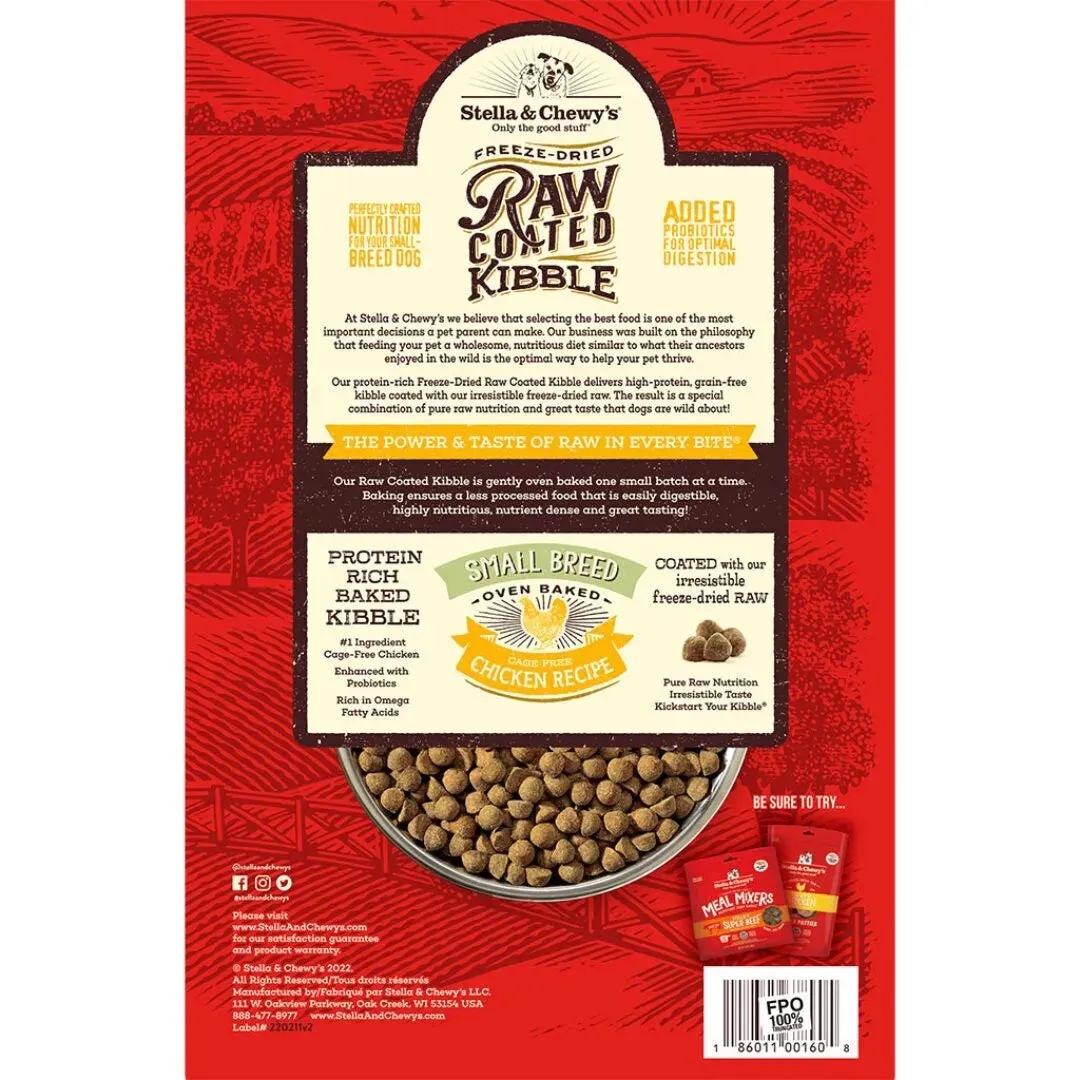 Stella & Chewy's Cage-Free Chicken Raw Coated Grain-Free Kibble Dry Dog Food for Small Breeds