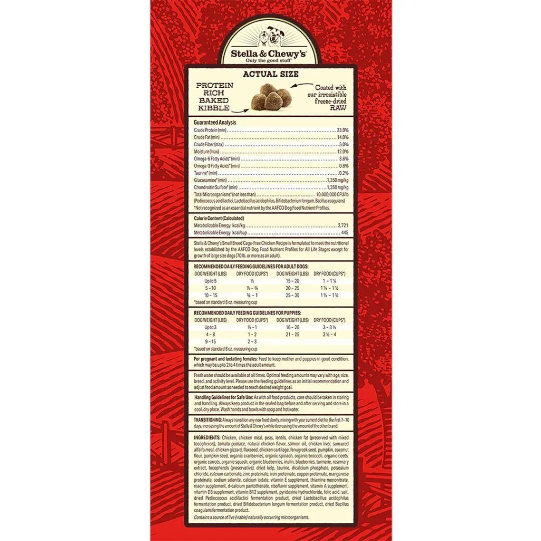 Stella & Chewy's Cage-Free Chicken Raw Coated Grain-Free Kibble Dry Dog Food for Small Breeds