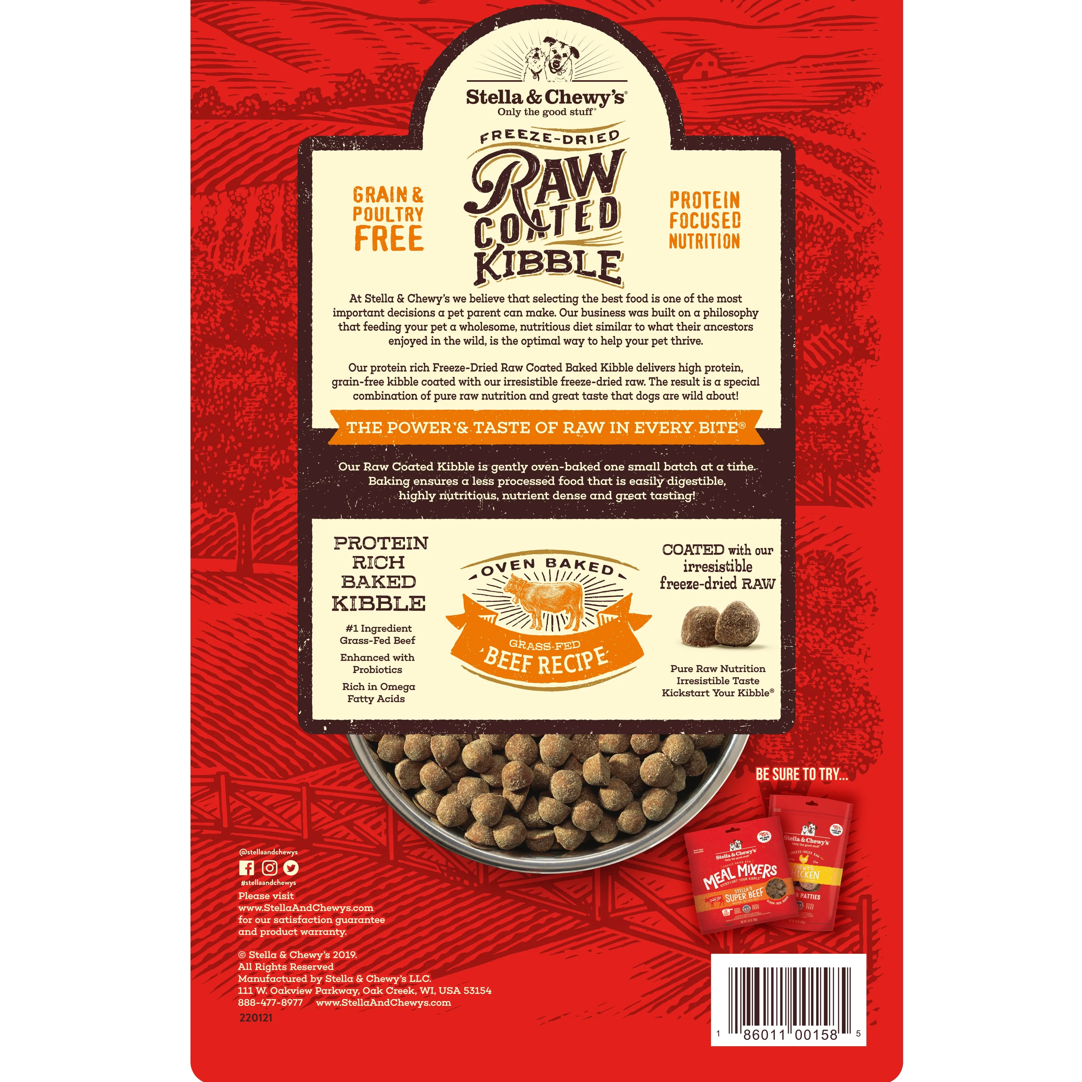 Stella & Chewy's Dog Raw Coated Kibble Beef