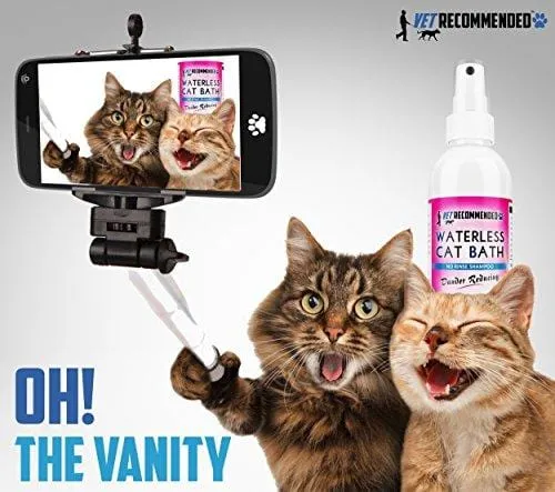 Vet Recommended NEW Waterless Cat Shampoo - Detergent and Alcohol Free - Apple Extract Dry Cat Shampoo Spray to Clean, Moisturize & Help Cat Dander - Use Without Using Water. USA Made (8oz/240ml)