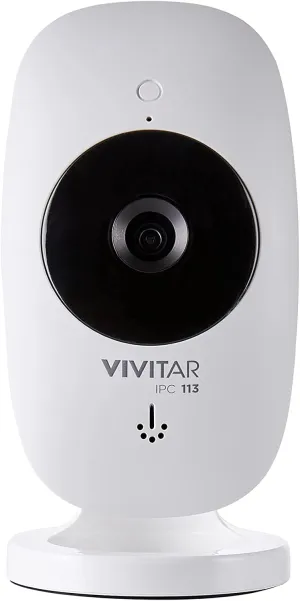 Vivitar IPC113-WHT Wide Angle 1080p HD Wi-Fi Smart Home Camera with Motion Detection, Night Vision, Cloud Backup, Two-Way Audio, Child and Pet Monitor, iOS and Android App for Home/Office Use, White