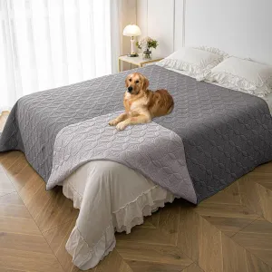 Waterproof Dog Blanket, 82x102 inches Pet Couch Covers for Sofa, Bed Furniture Protector from Dogs Washable and Reversible-Lightgrey Darkgrey
