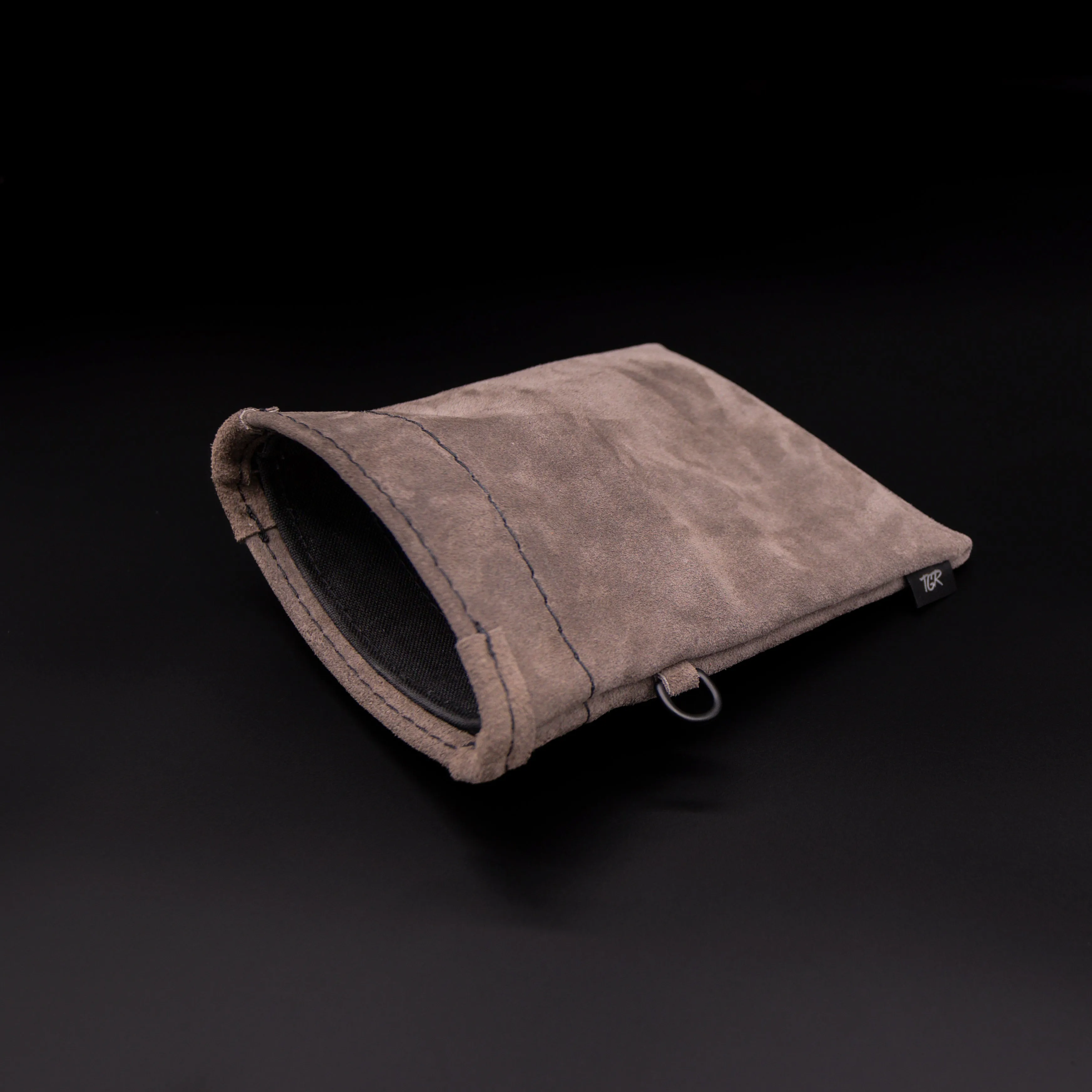 Wolf Grey Leather Treat Pouch